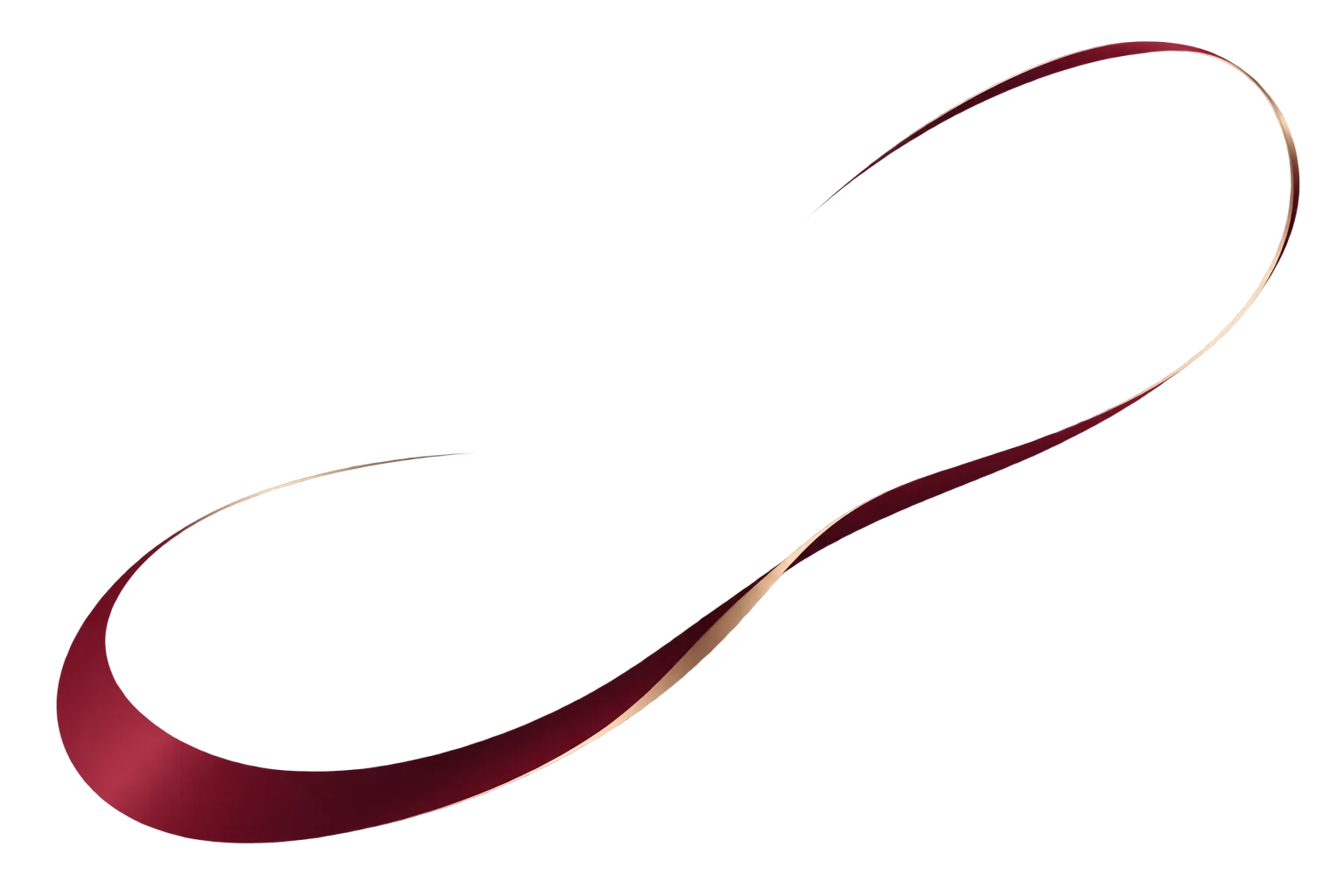 Abstract flowing red and gold ribbon graphic symbolizing precision and elegance