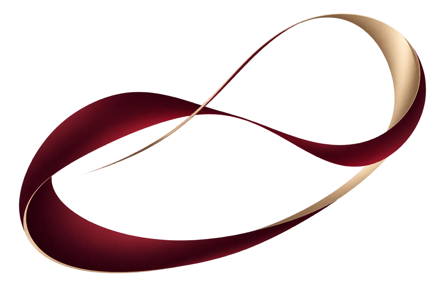 Abstract flowing red and gold ribbon graphic symbolizing precision and elegance